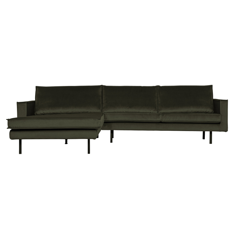 Rodeo Chaiselong Venstrevendt Velour Dark Green på Afbetaling