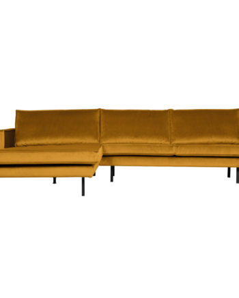 Rodeo Chaiselong Venstrevendt Velour Ochre på Afbetaling