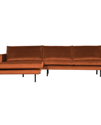 Rodeo Chaiselong Venstrevendt Velour Rust på Afbetaling