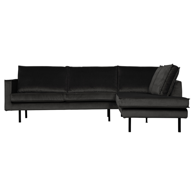 Rodeo Hjørnesofa Højrevendt Velour Anthracite på Afbetaling