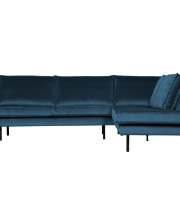 Rodeo Hjørnesofa Højrevendt Velour Blue på Afbetaling