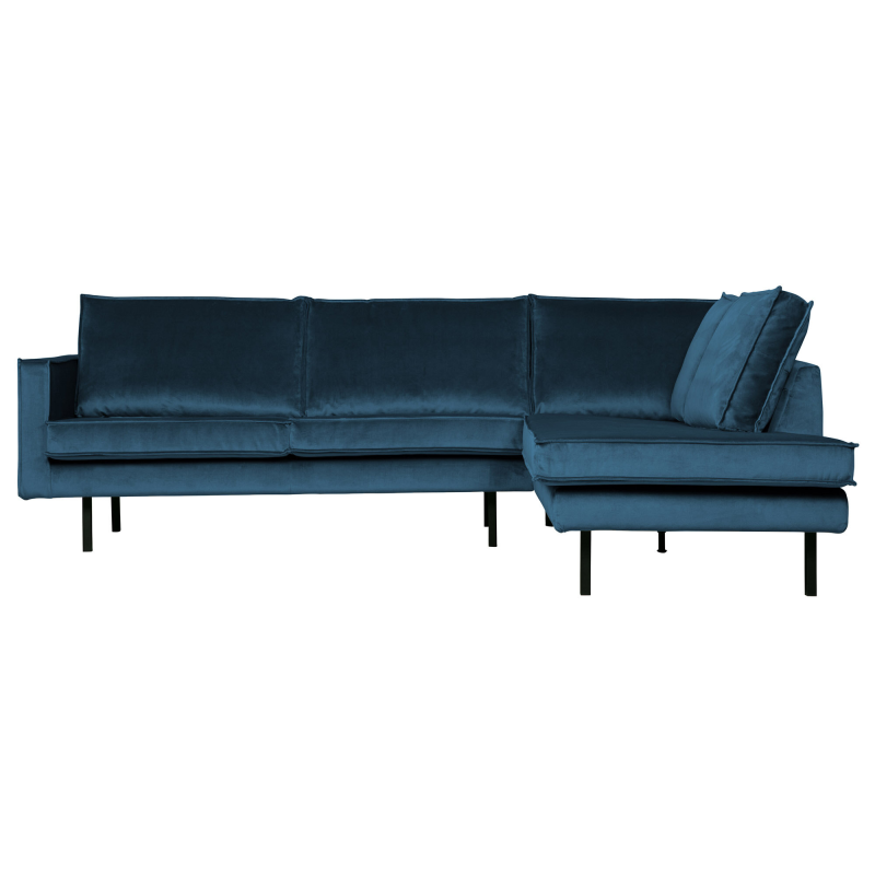 Rodeo Hjørnesofa Højrevendt Velour Blue på Afbetaling