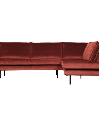 Rodeo Hjørnesofa Højrevendt Velour Chestnut på Afbetaling