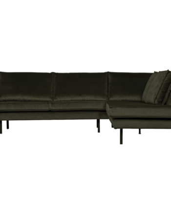 Rodeo Hjørnesofa Højrevendt Velour Dark Green på Afbetaling