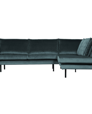 Rodeo Hjørnesofa Højrevendt Velour Teal på Afbetaling