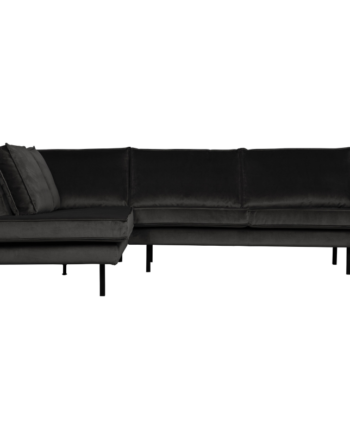 Rodeo Hjørnesofa Venstrevendt Velour Anthracite på Afbetaling