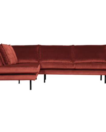 Rodeo Hjørnesofa Venstrevendt Velour Chestnut på Afbetaling