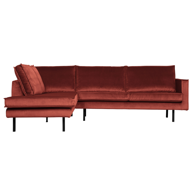 Rodeo Hjørnesofa Venstrevendt Velour Chestnut på Afbetaling