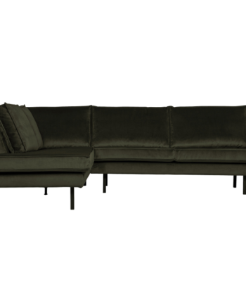 Rodeo Hjørnesofa Venstrevendt Velour Dark Green på Afbetaling