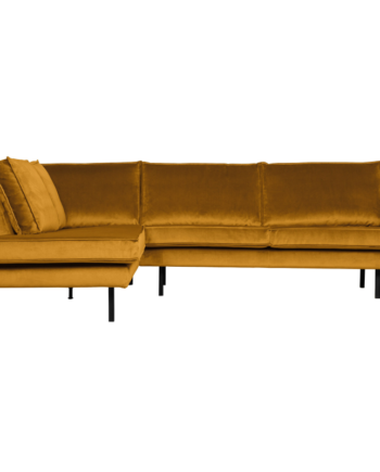 Rodeo Hjørnesofa Venstrevendt Velour Ochre på Afbetaling