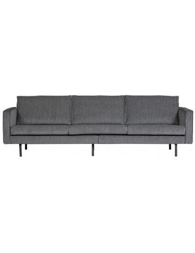 Rodeo Personers Sofa Polyester B277 Sort Grå Stribet på Afbetaling