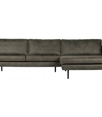 Rodeo Sofa Med Højrevendt Chaiselong Læder B300 Vintage Armygrøn på Afbetaling