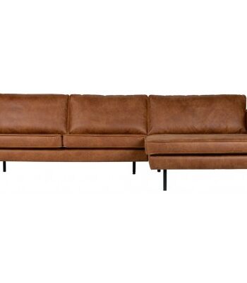 Rodeo Sofa Med Højrevendt Chaiselong Læder B300 Vintage Cognac på Afbetaling