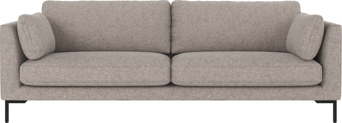 Rowico Corwin Personers Sofa Gråt Bobby Stof Med Sort Pulverlakeret Metalstel på Afbetaling