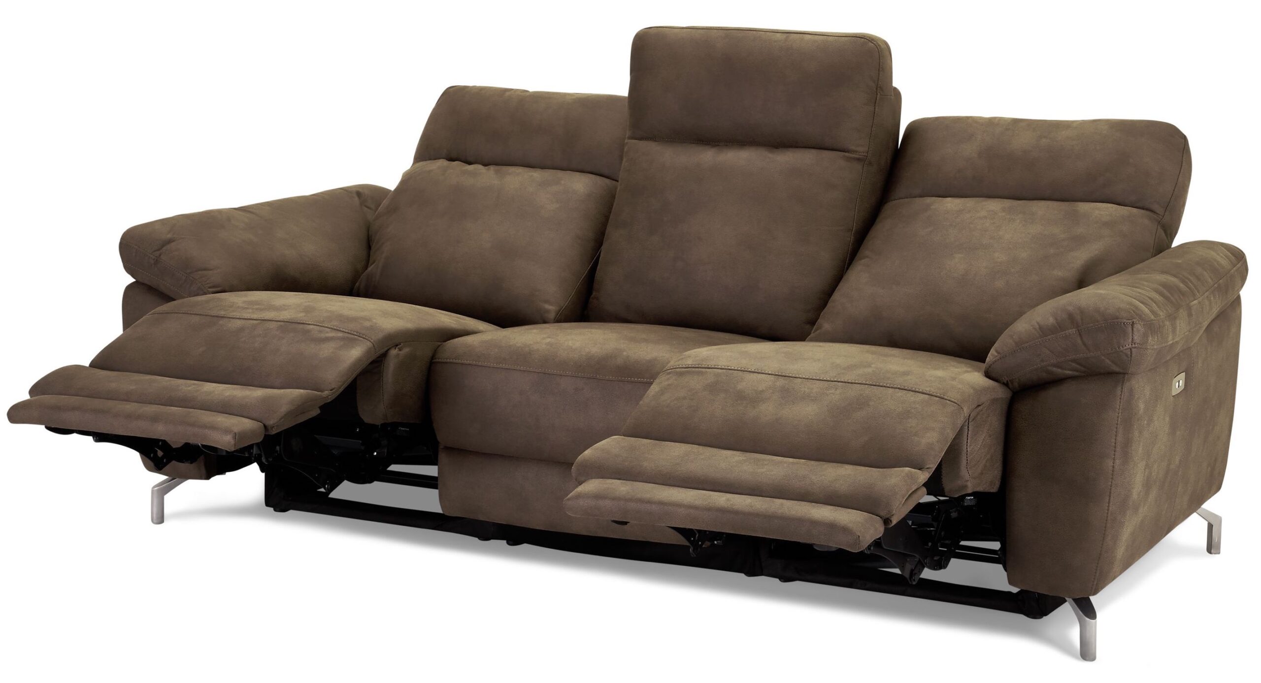 Selma Personers Sofa Med Elevations Sæder Til Nakke Ryg Ben Grå Microfiber på Afbetaling