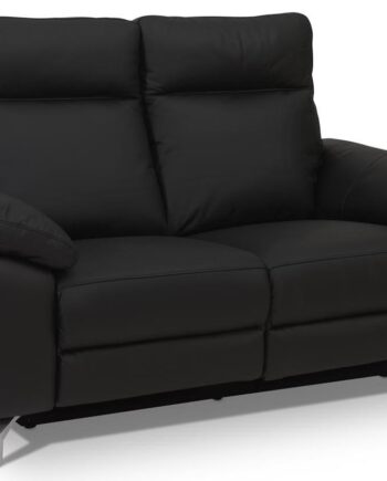 Selma Personers Sofa Med Elevations Sæder Til Nakke Ryg Ben Sort Læder på Afbetaling