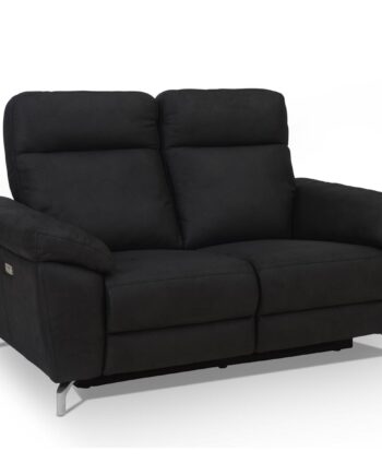 Selma Personers Sofa Med Elevations Sæder Til Nakke Ryg Ben Sort Microfiber på Afbetaling