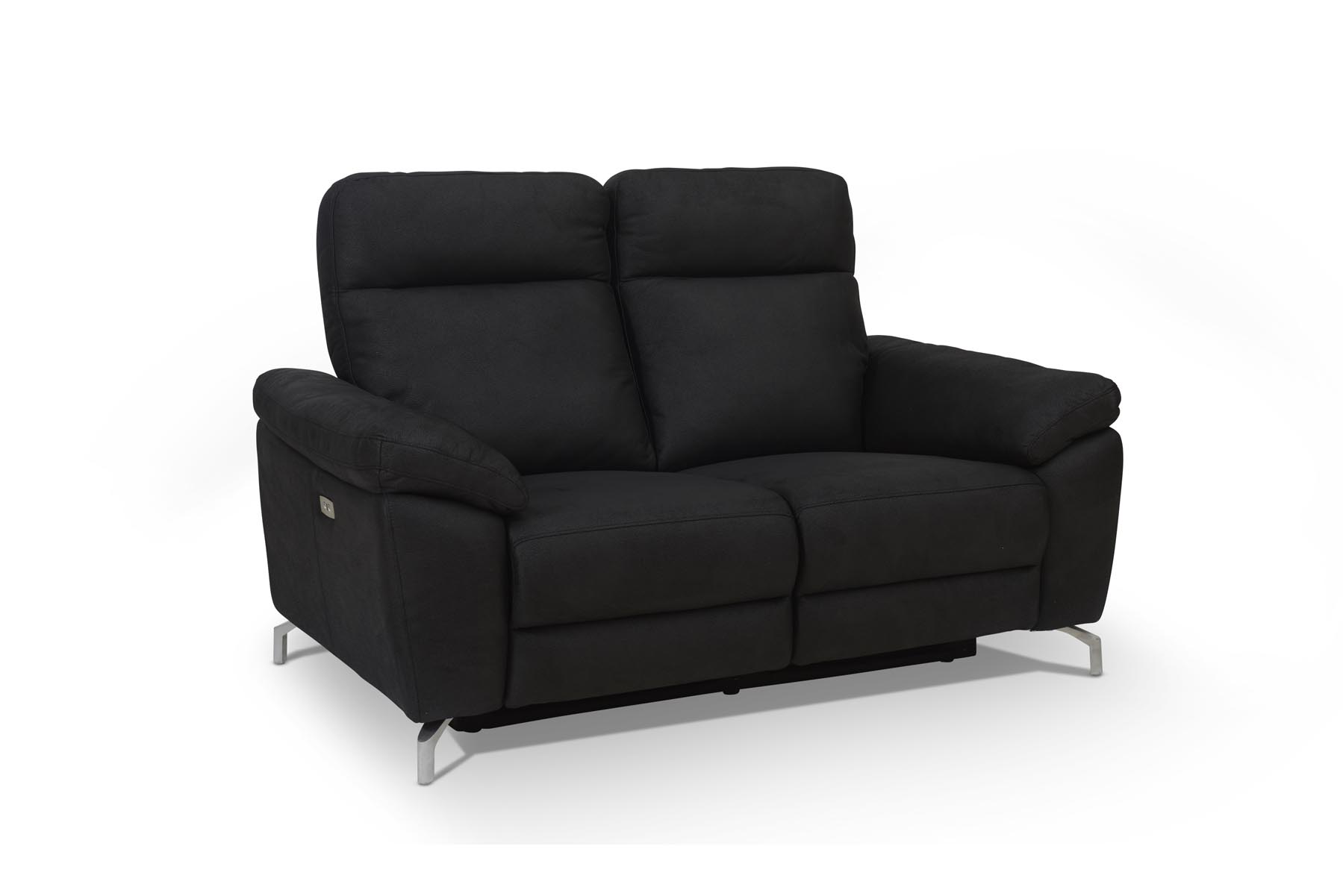 Selma Personers Sofa Med Elevations Sæder Til Nakke Ryg Ben Sort Microfiber på Afbetaling