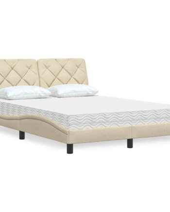 Seng Med Madras 140x200 Stof Cremefarvet på Afbetaling