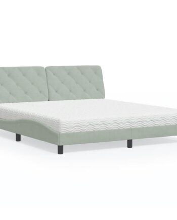Seng Med Madras 180x200 Velour Lysegrå på Afbetaling