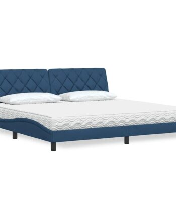 Seng Med Madras 200x200 Stof Blå på Afbetaling