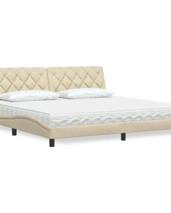 Seng Med Madras 200x200 Stof Cremefarvet på Afbetaling