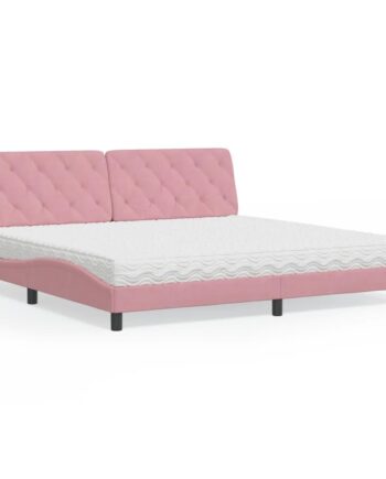 Seng Med Madras 200x200 Velour Lyserød på Afbetaling