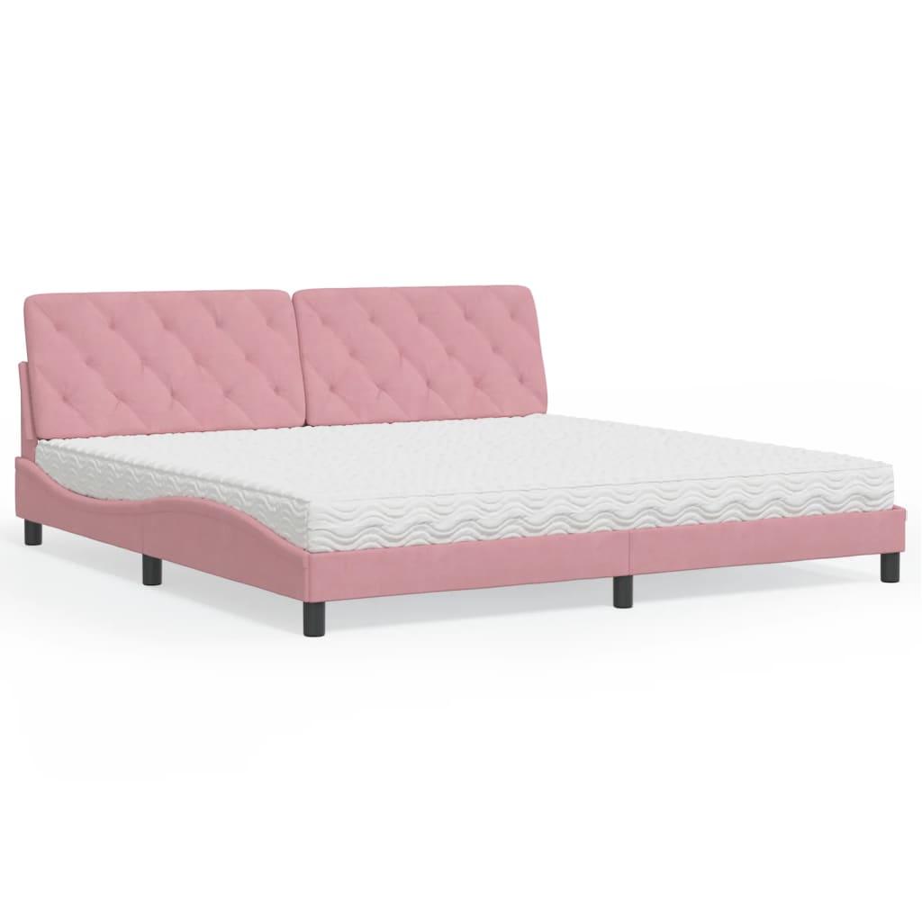 Seng Med Madras 200x200 Velour Lyserød på Afbetaling
