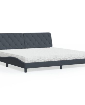 Seng Med Madras 200x200 Velour Mørkegrå på Afbetaling