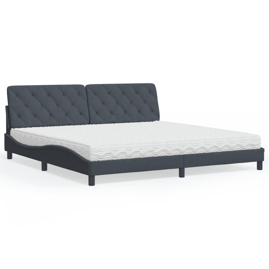Seng Med Madras 200x200 Velour Mørkegrå på Afbetaling