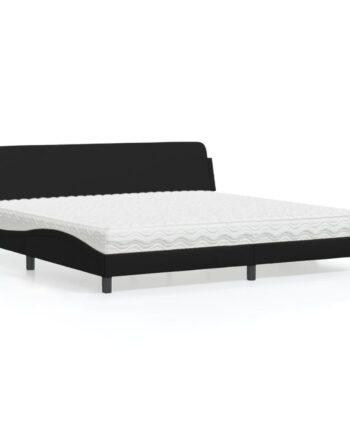 Seng Med Madras Dover 200x200 Kunstlæder Sort på Afbetaling
