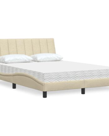 Seng Med Madras Hanko 140x200 Stof Cremefarvet på Afbetaling