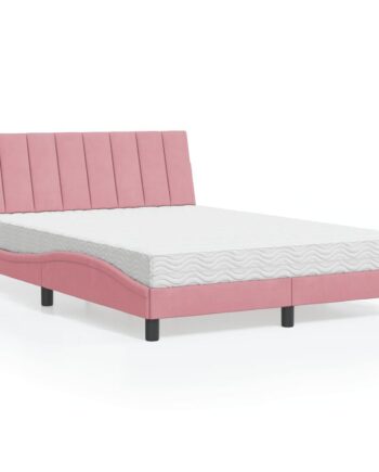 Seng Med Madras Hanko 140x200 Velour Lyserød på Afbetaling