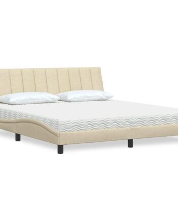 Seng Med Madras Hanko 180x200 Stof Cremefarvet på Afbetaling