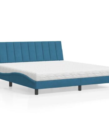 Seng Med Madras Hanko 180x200 Velour Blå på Afbetaling