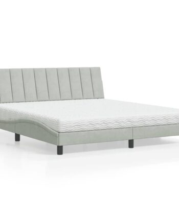 Seng Med Madras Hanko 180x200 Velour Lysegrå på Afbetaling