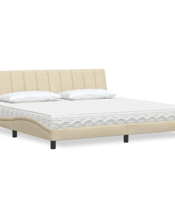 Seng Med Madras Hanko 200x200 Stof Cremefarvet på Afbetaling