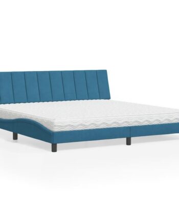 Seng Med Madras Hanko 200x200 Velour Blå på Afbetaling