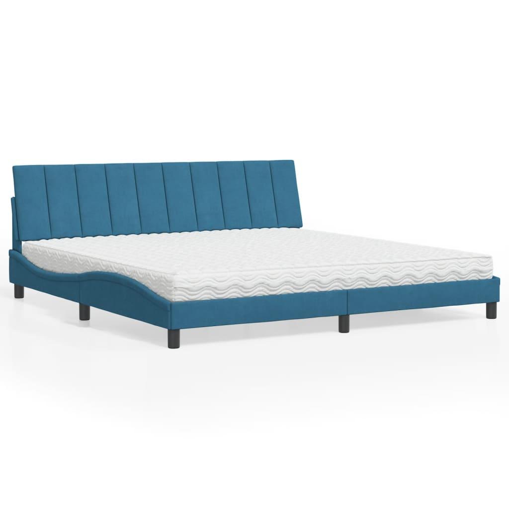 Seng Med Madras Hanko 200x200 Velour Blå på Afbetaling