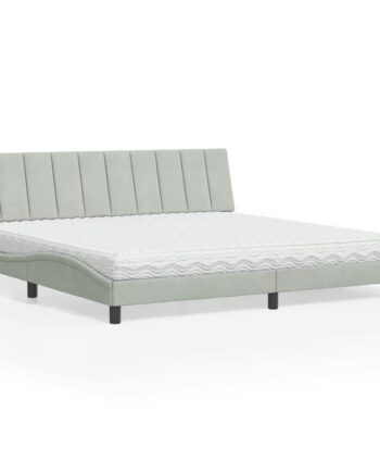 Seng Med Madras Hanko 200x200 Velour Lysegrå på Afbetaling
