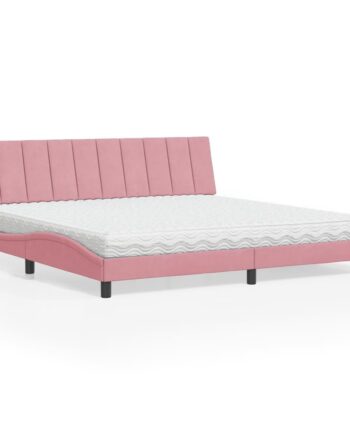Seng Med Madras Hanko 200x200 Velour Lyserød på Afbetaling