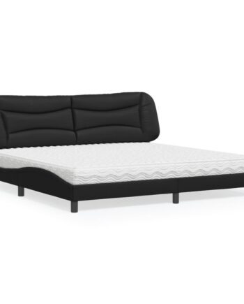 Seng Med Madras Hvar 200x200 Kunstlæder Sort på Afbetaling