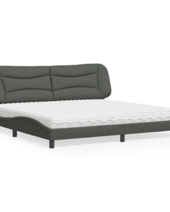 Seng Med Madras Hvar 200x200 Stof Mørkegrå på Afbetaling