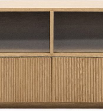 Skænk Møbel Kave Home Helvine 200x40x54 Egetræsfiner Hærdet Glas på Afbetaling