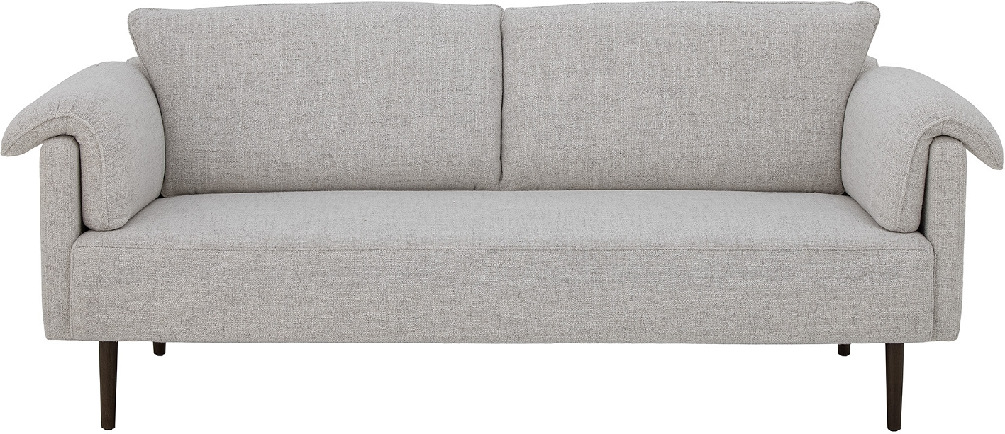 Sofa Bloomingville Chesham Personers Hvid Polyester Med Buede Armlæn Mørke Træben på Afbetaling