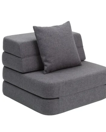 Sofa Fold Single Soft Mørkegrå Sortgrå Knap på Afbetaling