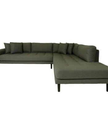 Sofa Højrevendt Olivengrøn Med Fire Puder Hn1020 åben Ende 1301406 på Afbetaling