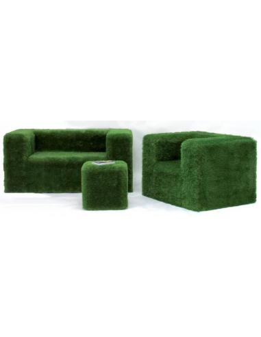 Sofa Lænestol Puf Kunstigt Græs på Afbetaling