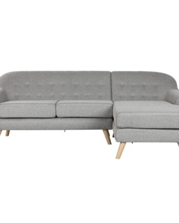 Sofa Med Chaiselong Grå Flødefarvet Scandi 226  144 på Afbetaling