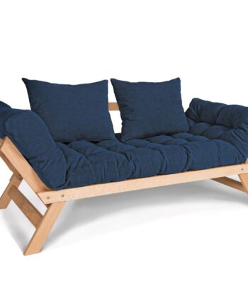 Sofa Med Foldbare Sider Bøgetræ 170x83x80 Flere Farver Ubehandlet Blå på Afbetaling